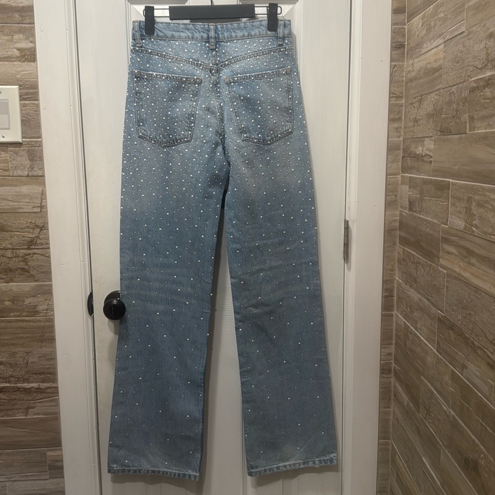 Zara Blue Straight Leg Jeans Timeless Style - Picture 4 of 5
